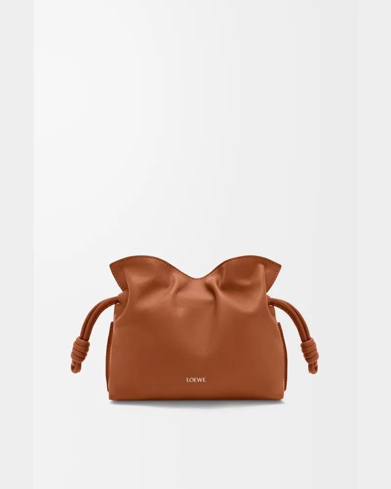 Loewe Mini Flamenco Clutch In Nappa Leather skin Mujer Squirrel
