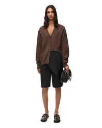 Loewe Luxury Asymmetric cardigan in cashmere Brown