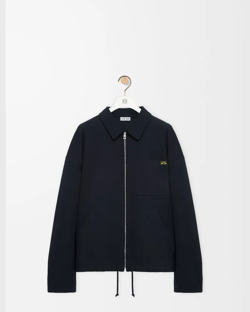 Loewe Zip-up Jacket In Cotton Size Hombre Dark