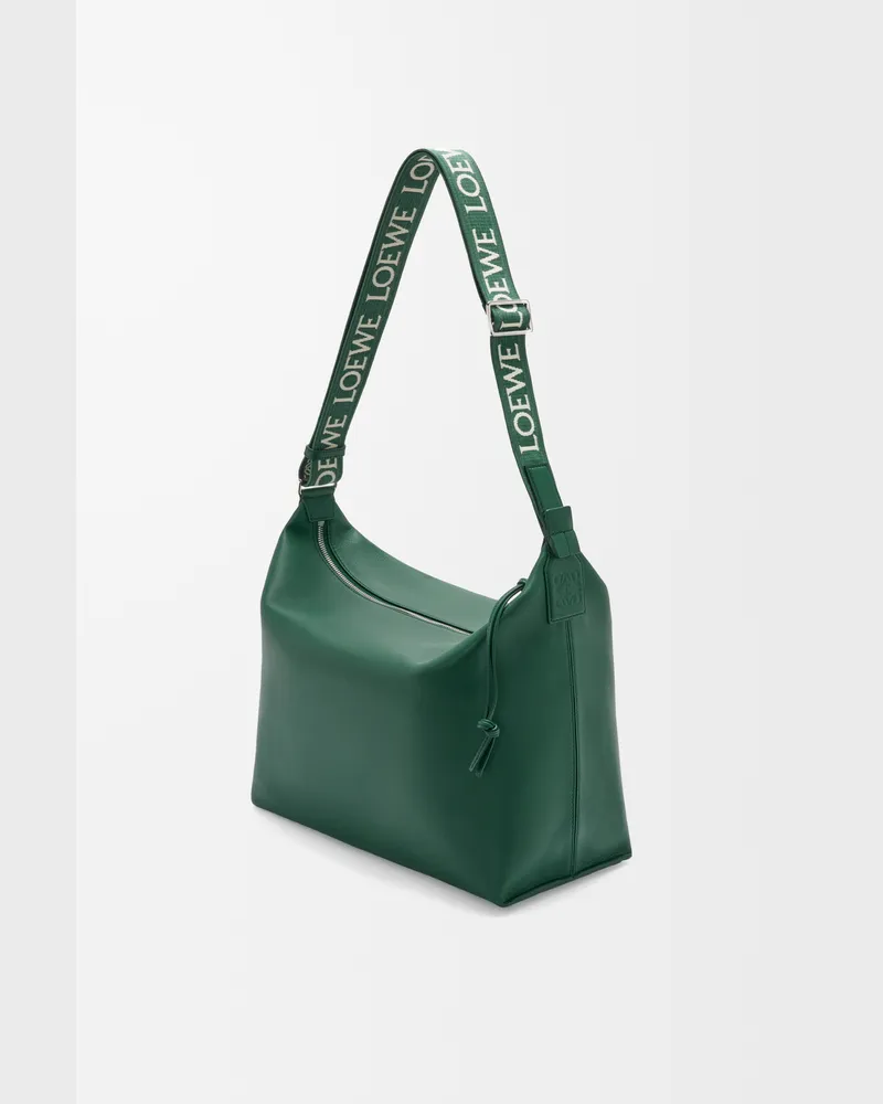 Loewe Cubi Crossbody Bag In Supple Leather skin And Jacquard Hombre Evergreen