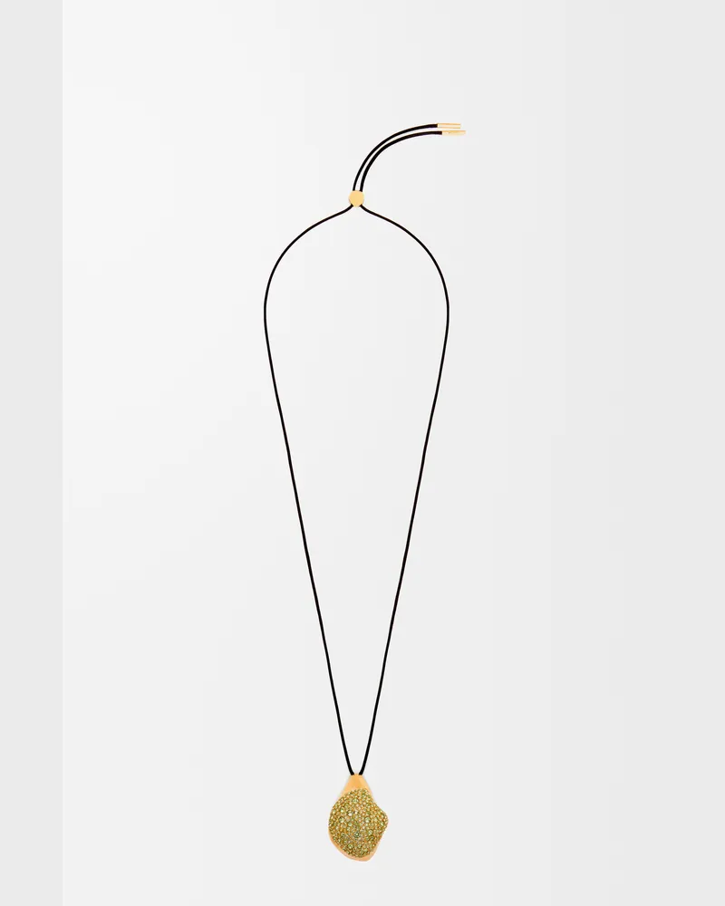 Loewe Foam Drip Pendant Necklace In Sterling Silver And Crystals Mujer Gold