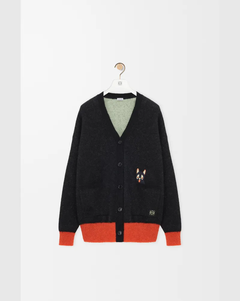 Loewe Cardigan In Mohair Blend Size Hombre Black