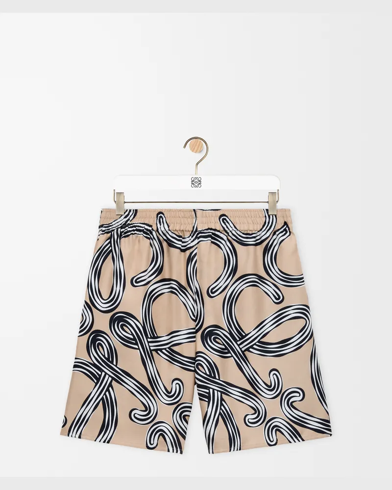 Loewe Shorts In Silk Size Mujer Beige