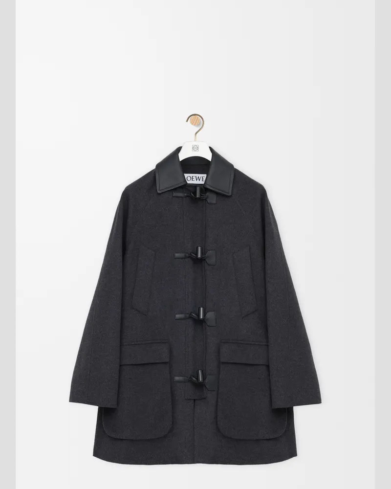 Loewe Coat In Wool And Cashmere Size Mujer Charcoal