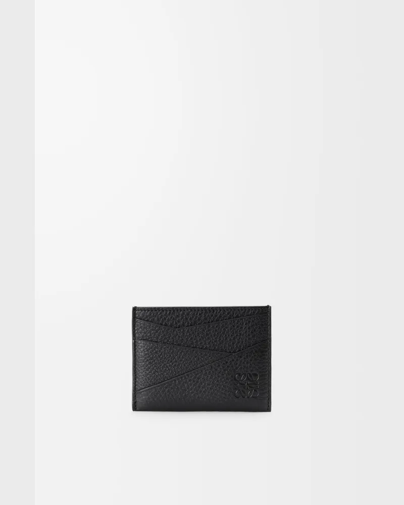 Loewe Puzzle Plain Cardholder In Supple Grained Leather skin Hombre Black