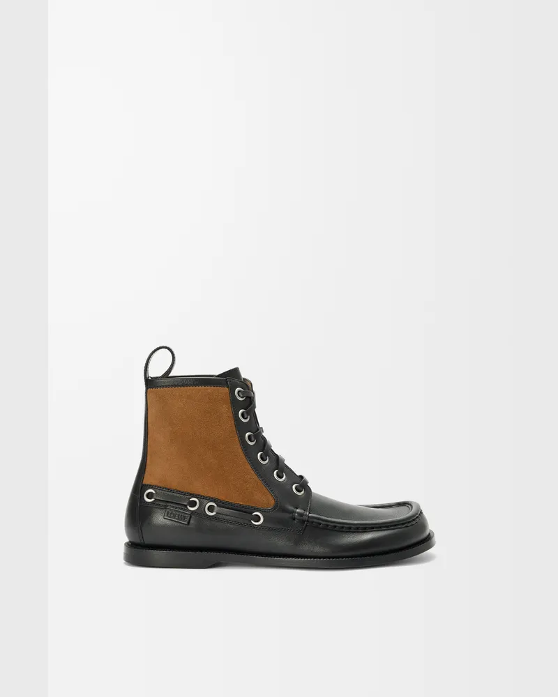 Loewe Campo Loafer Bootie In Leather skin And Suede Leather skin Size Hombre Black