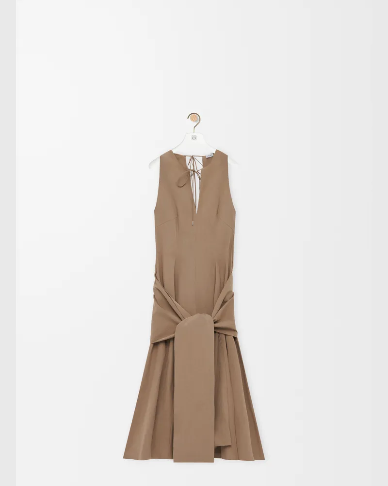 Loewe Wrap Dress In Cotton Size Mujer Beige