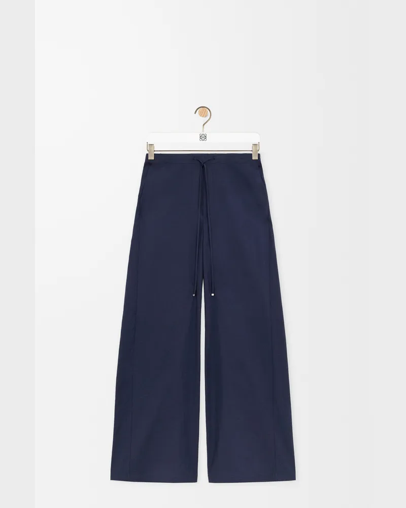 Loewe Drawstring Trousers In Cotton Blend Size Hombre Navy