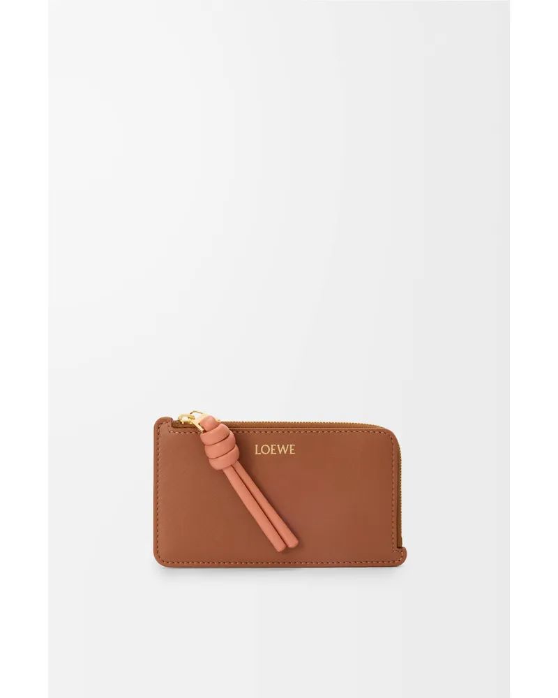 Loewe Knot Coin Cardholder In Shiny Nappa Leather skin Mujer Tan