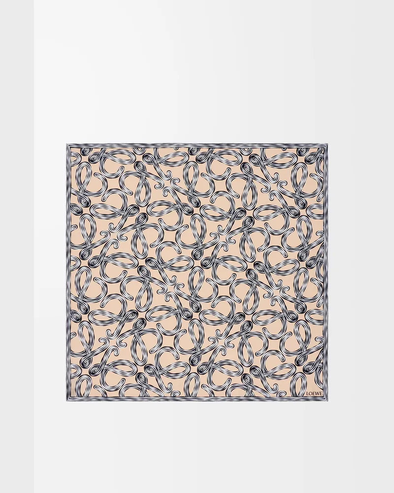 Loewe Scarf In Silk Mujer Beige