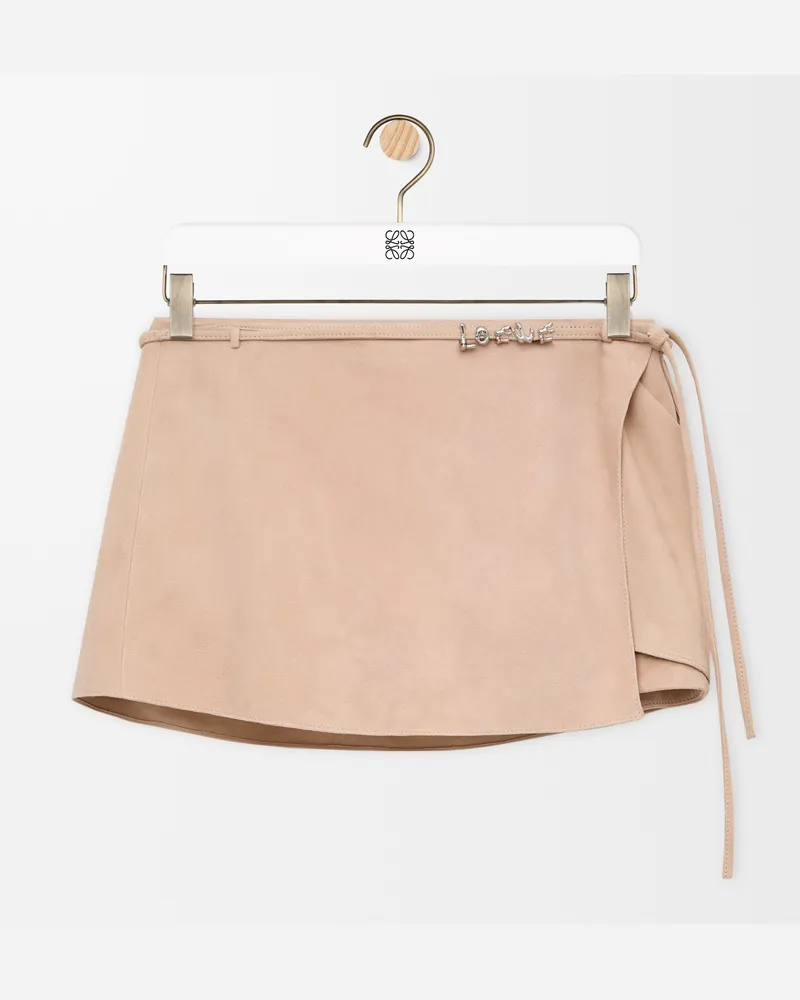 Loewe Shorts In Suede Goatskin Size Mujer Sand