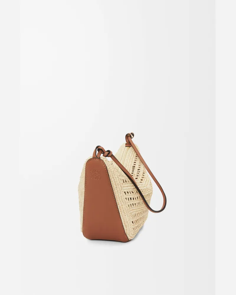 Loewe Mini Hammock Hobo In Raffia And Leather skin Mujer Tan