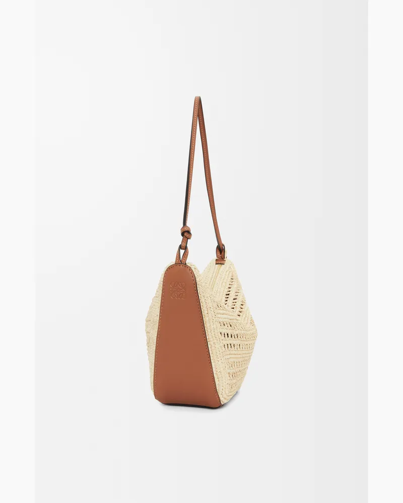 Loewe Mini Hammock Hobo In Raffia And Leather skin Mujer Tan
