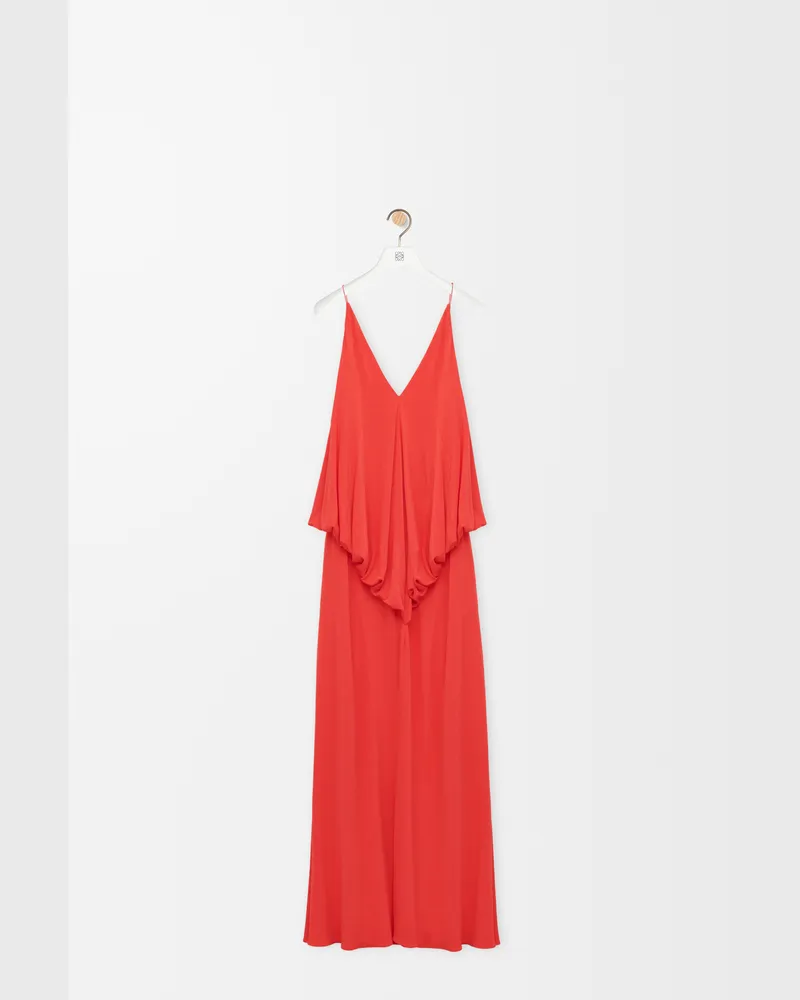 Loewe Draped Dress In Viscose Size Mujer Orange