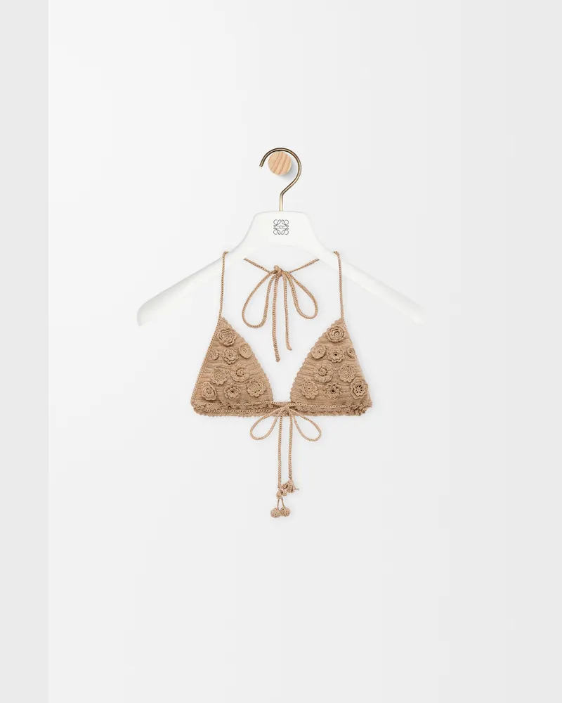 Loewe Top In Cotton Crochet Size Mujer Beige