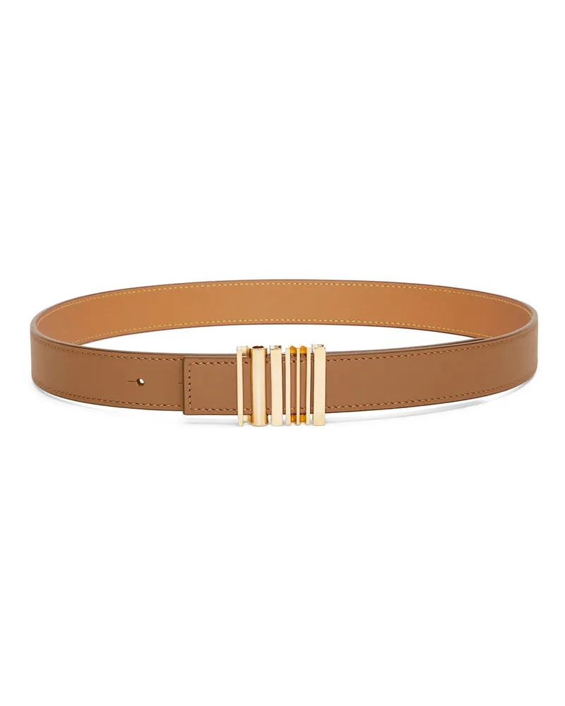 Loewe Luxury  graphic belt in classic calfskin Oak