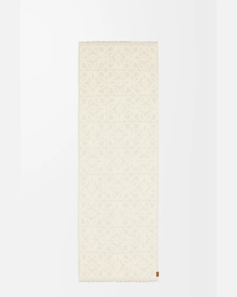 Loewe Scarf In Wool And Silk Mujer White