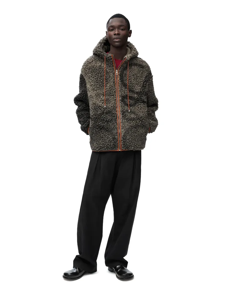 Loewe Luxury Hooded jacket in wool blend Grey