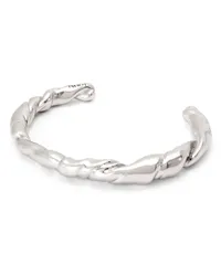 Loewe Luxury Thin nappa twist cuff in sterling silver Silver