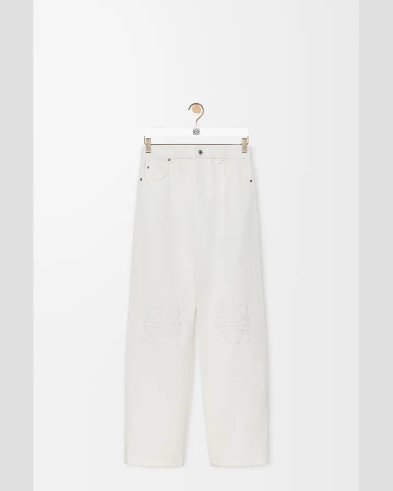 Loewe Anagram Baggy Jeans In Denim Size Hombre White