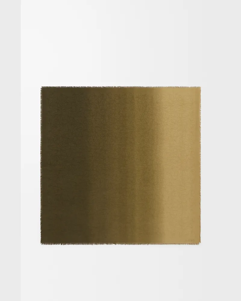 Loewe Scarf In Wool And Silk Mujer Khaki