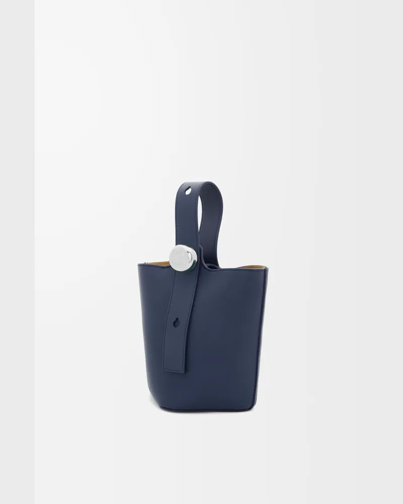 Loewe Mini Pebble Bucket In Leather skin Mujer Abyss