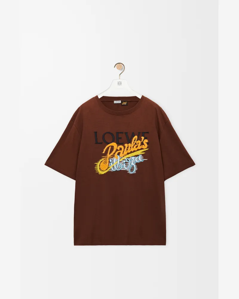 Loewe Loose Fit T-shirt In Cotton Size Hombre Brown