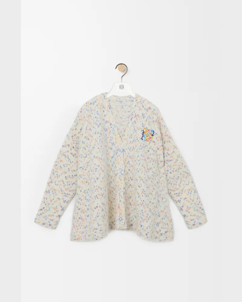 Loewe Trapeze Cardigan In Wool And Alpaca Blend Size Mujer White