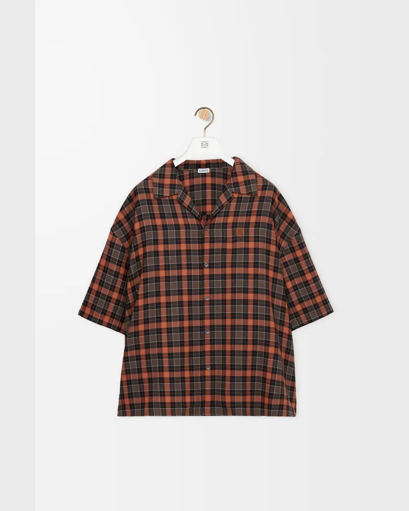 Loewe Short Sleeve Shirt In Wool Blend Size Hombre Orange