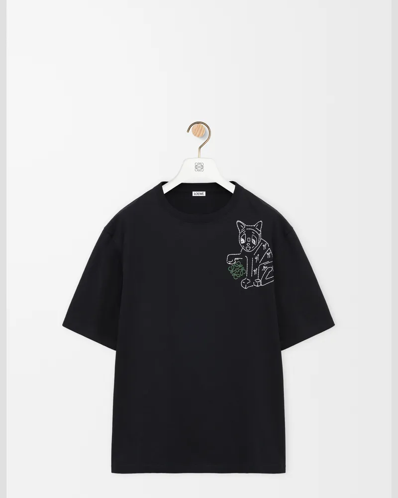 Loewe Loose Fit T-shirt In Cotton Size Hombre Black