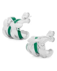 Loewe Luxury Nest small hoop earrings in sterling silver and enamel Silver