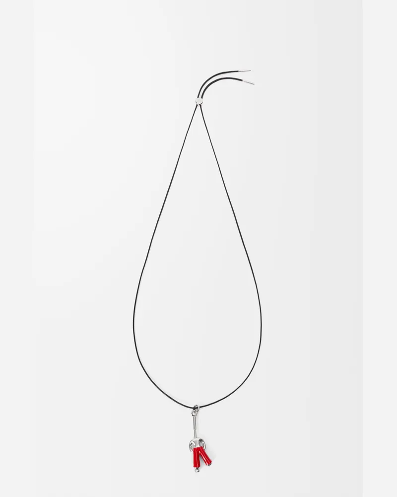 Loewe Standing Acrobat Necklace In Sterling Silver And Enamel Mujer Silver
