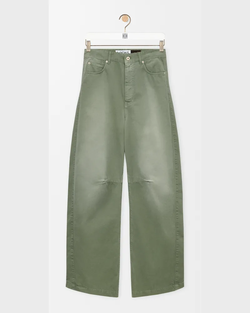 Loewe Barrel Trousers In Cotton Size Hombre Sage