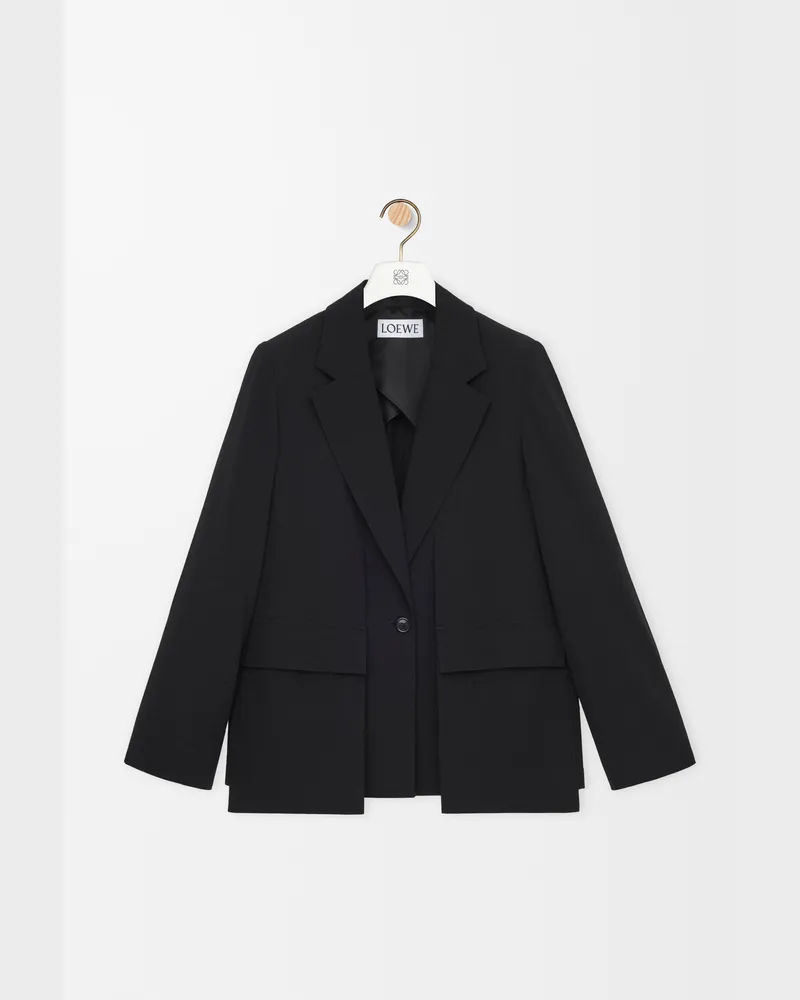 Loewe Jacket In Wool Size Mujer Black