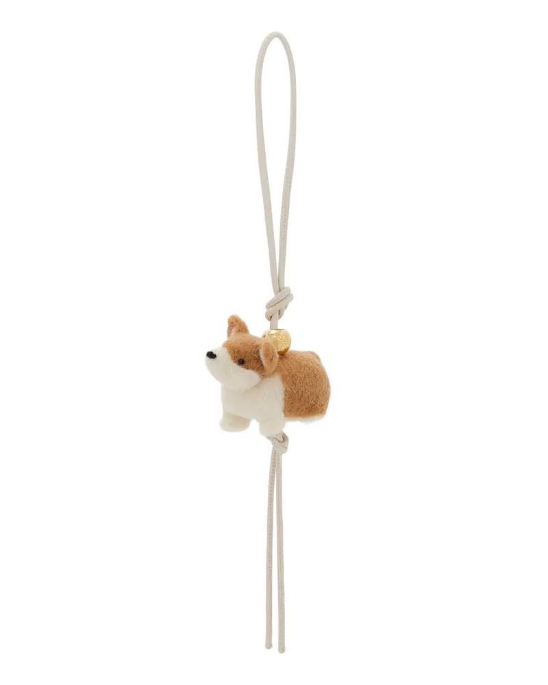 Loewe Luxury Corgi charm in felt and calfskin Soft