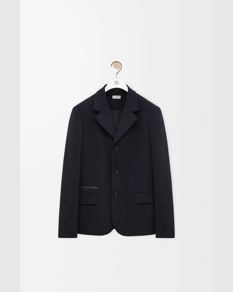 Loewe Jacket In Stretch Wool Blend Size Hombre Black