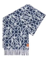 Loewe Luxury Anagram scarf in alpaca and wool Navy