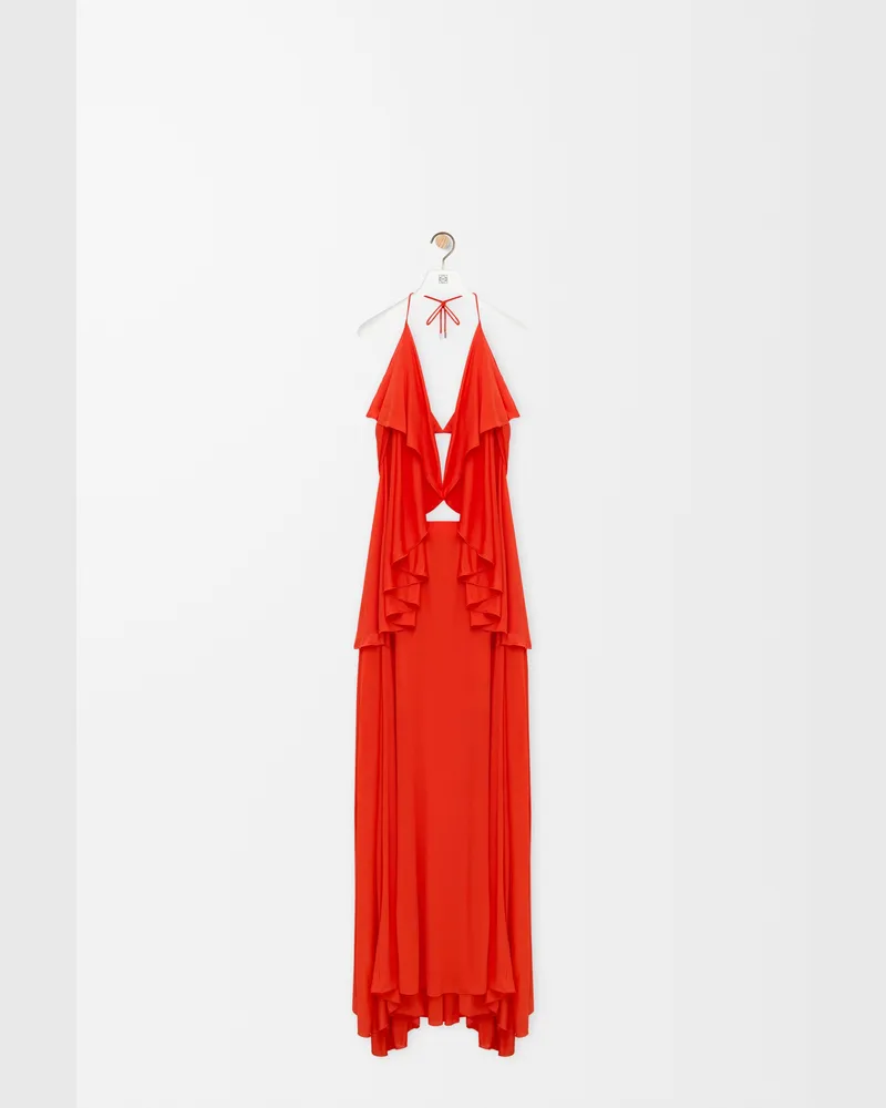 Loewe Dress In Crepe Viscose Size Mujer Orange