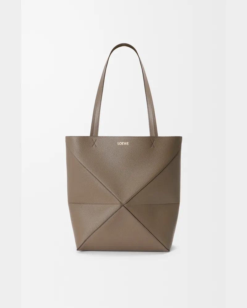 Loewe Medium Puzzle Fold Tote In Soft Grained Leather skin Mujer Taupe