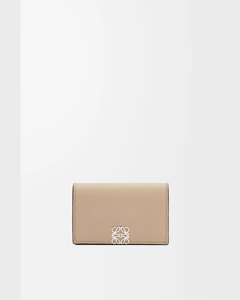 Loewe Anagram Business Cardholder In Pebble Grained Leather skin Mujer Sand