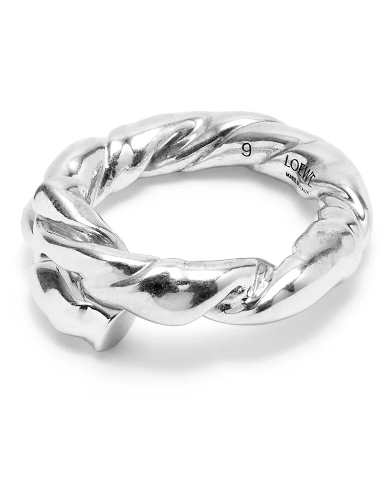 Loewe Luxury Nappa twist ring in sterling silver Silver