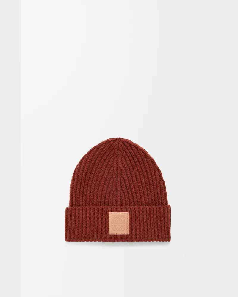 Loewe Beanie In Cashmere Mujer Mahogany