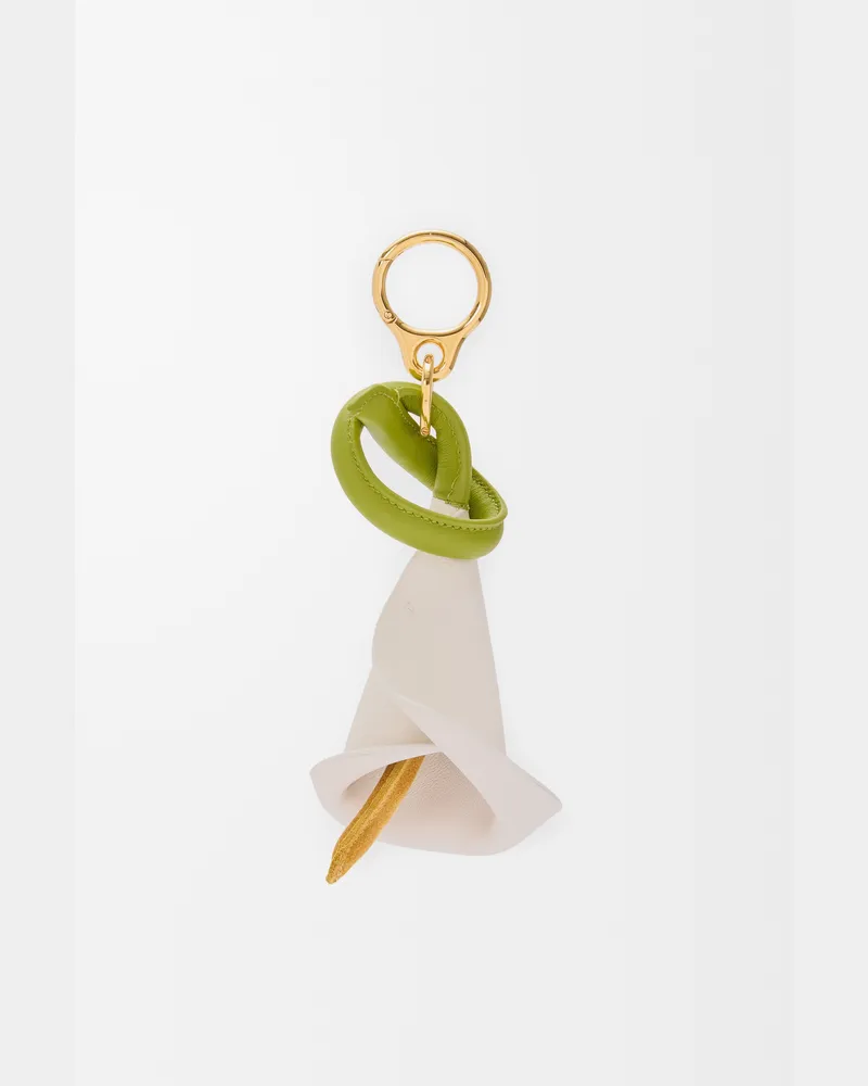 Loewe Calla Charm In Leather skin Mujer Green