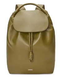 Loewe Luxury Flamenco backpack in shiny supple calfskin Olive