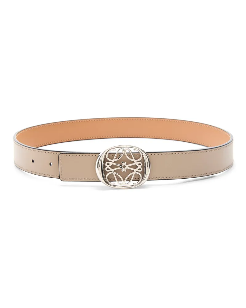 Loewe Luxury Reversible Anagram Ellipse belt in smooth calfskin Warm