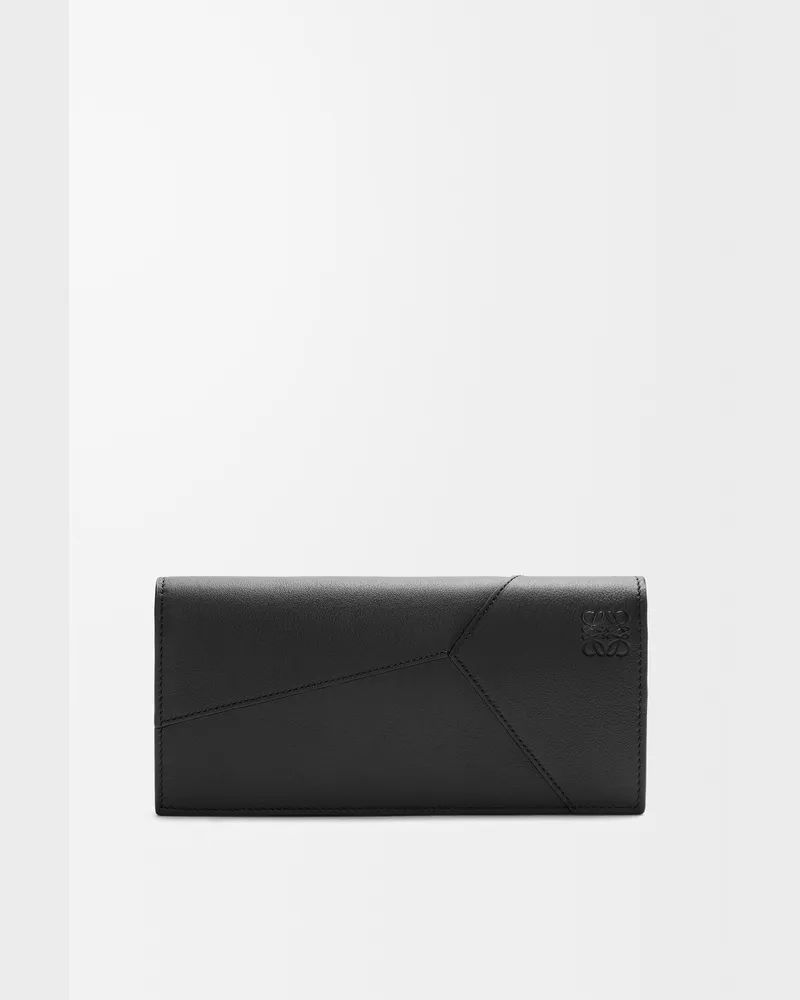 Loewe Puzzle Long Horizontal Wallet In Leather skin Hombre Black
