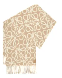 Loewe Luxury Anagram scarf in alpaca and wool Beige