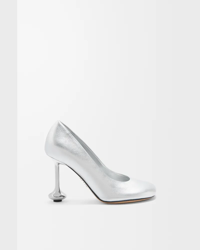 Loewe Toy Pump In Laminated Lambskin Size Mujer Silver