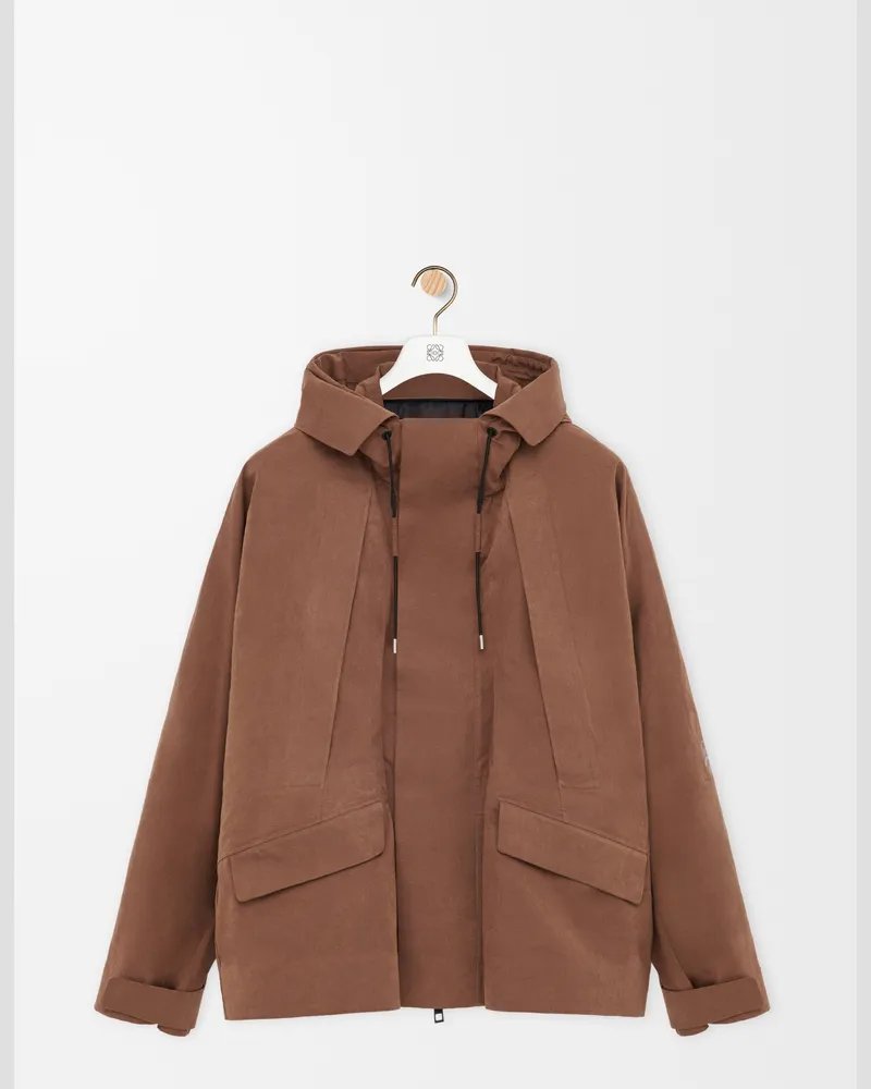 Loewe Short Parka In Technical Cotton Size Hombre Toffee