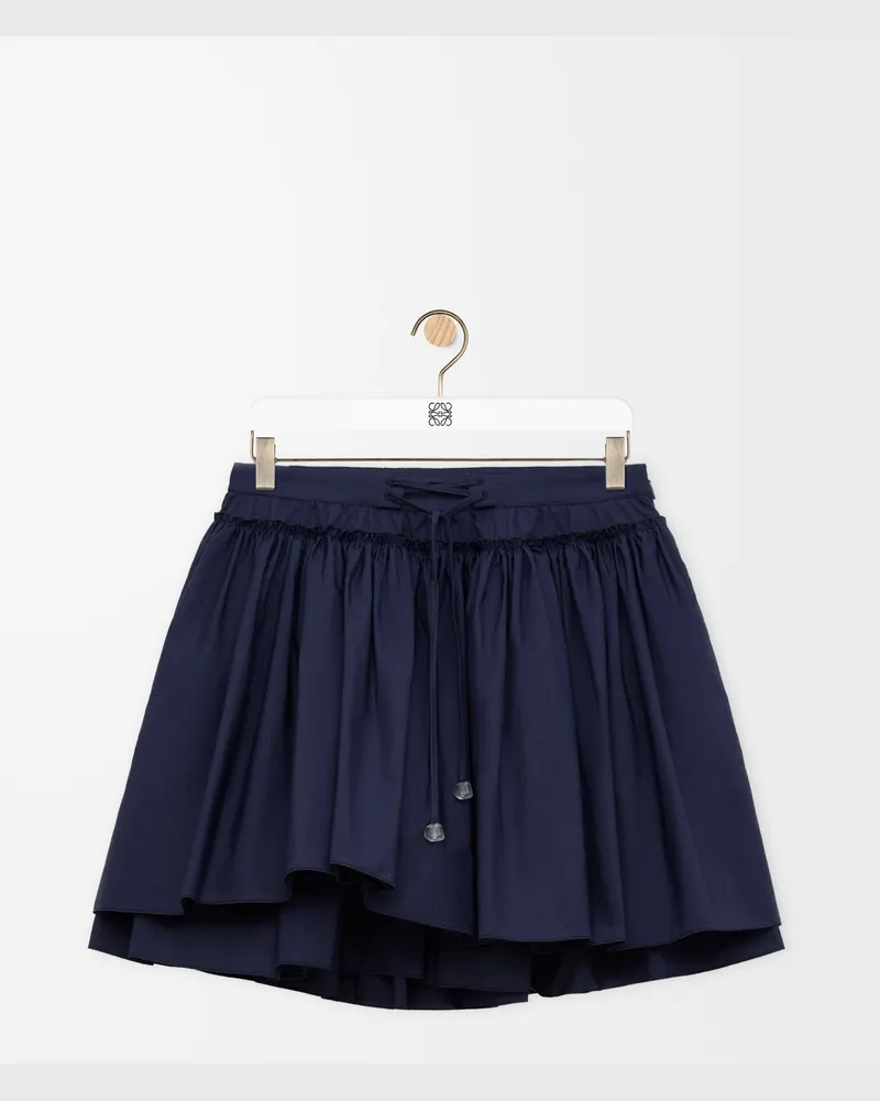 Loewe Mini Skirt In Cotton Size Mujer Navy